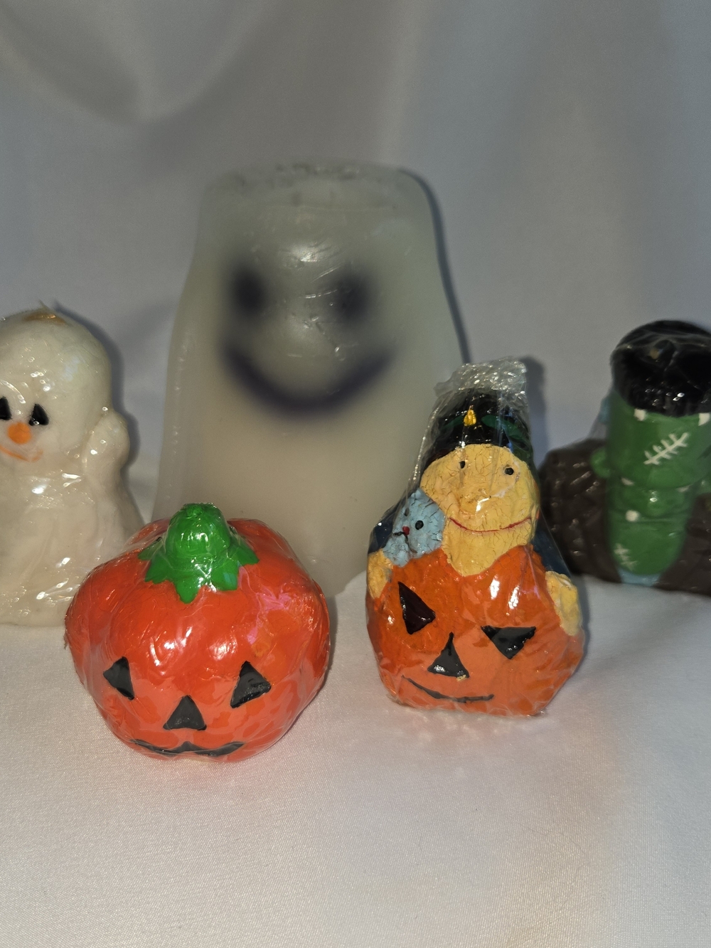 (5) Vintage Halloween Candles Gibson Greetings Robert Alan Pumpkin Witch Ghost